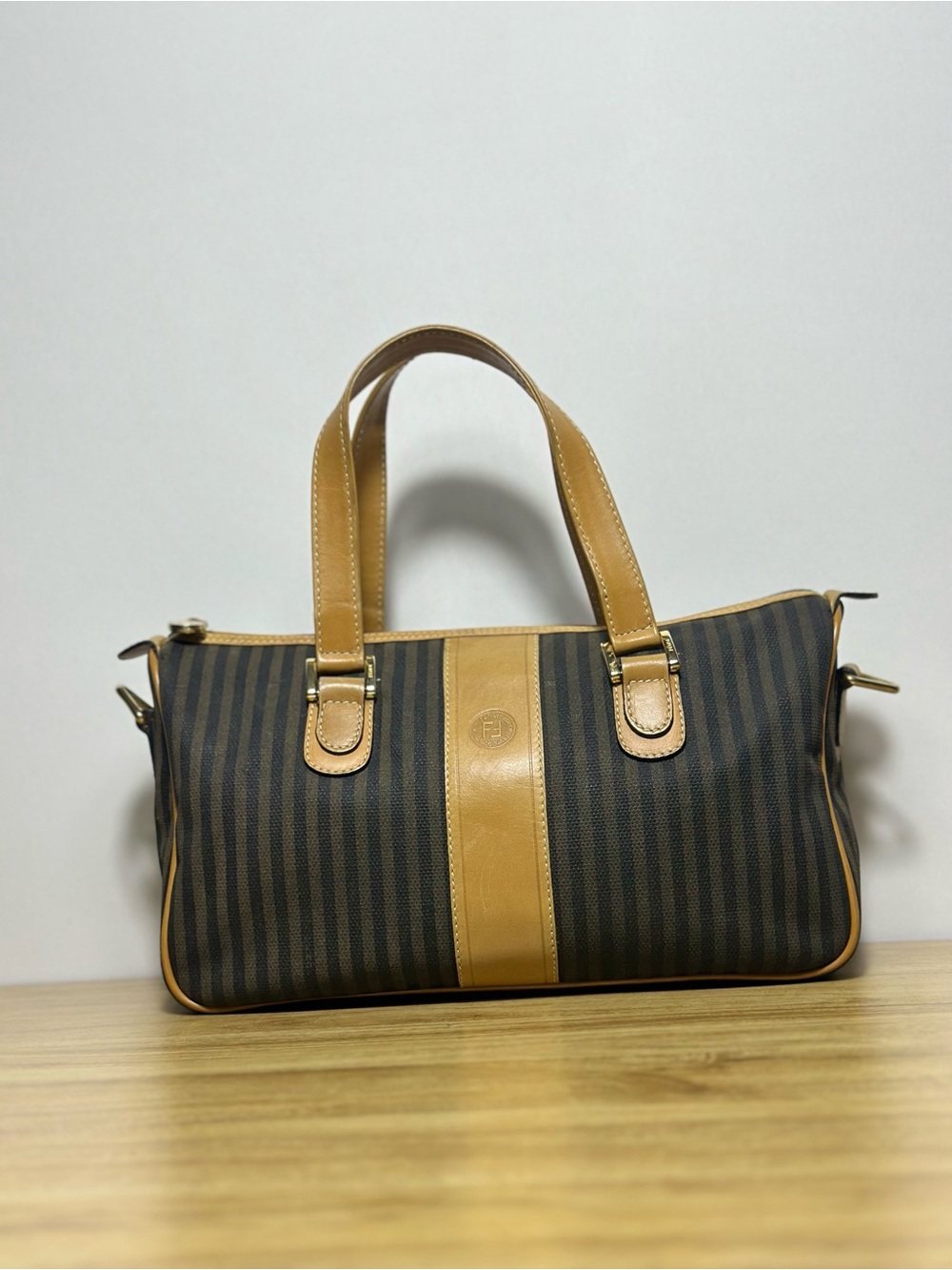 Authentic Vintage Fendi Pequin Boston Bag – 1980s Collection
